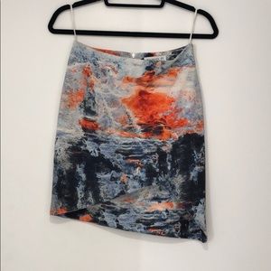 Multicolored high waisted skirt